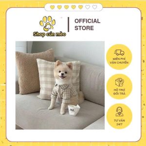 Bộ Đồ Ngủ Cho Chó Phong Cách Pháp Mềm Mại Cho Chó Con Đồ Ngủ Thoải Mái Áo Sơ Mi Mèo Quần Áo Thú Cưng